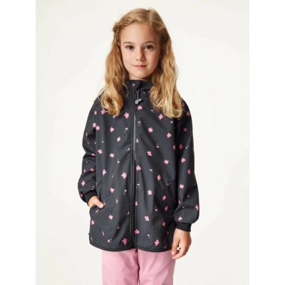 Bunda bez zateplení pružná Basic černá květiny – Zboží Mobilmania