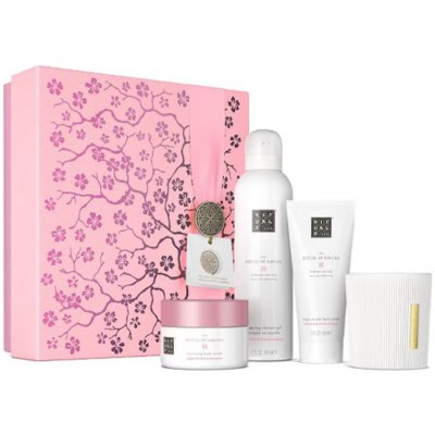 Rituals The Ritual Of Sakura Medium sprchová pěna 200 ml + tělový krém 100 ml + tělový peeling 125 gr + vonná svíčka 140 gr – Zboží Dáma