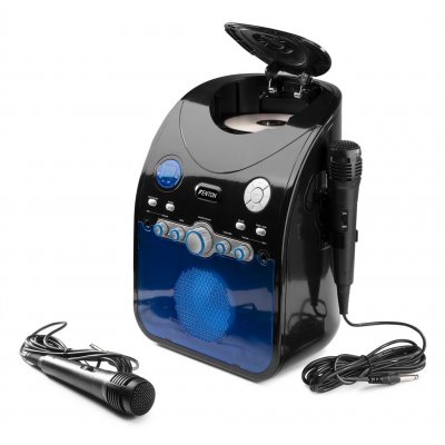 Fenton SBS20B Karaoke systém s přehrávačem CD bluetooth a mikrofony černá barva – Zboží Dáma