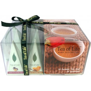 Tea of Life Zelený čaj dárková kolekce 4 příchutě pyramid 12 ks