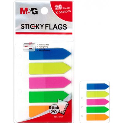 M&G Záložka lepící PVC 5 x 20 listů NEON – Hledejceny.cz