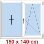 Soft Dvoukřídlé plastové okno 1500 x 1400 mm FIX+OS – HobbyKompas.cz