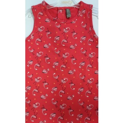 LOSAN Kojenecké šaty s celoplošným potiskem Červená – Zboží Mobilmania