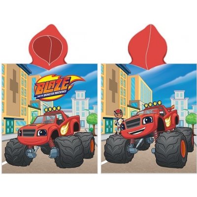 Carbotex Dětské pončo 50 × 115 cm Plamínek a Čtyřkoláci Monster Truck – Zboží Mobilmania