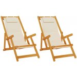 OMAXI 823632 Plážová židle s polštářem 2 ks Hnědá 61.5 x 123 x 82cm – Hledejceny.cz