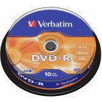 Verbatim DVD-R 4,7GB 16x, AZO, cakebox, 10ks (43523) – Zboží Živě