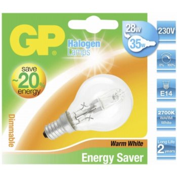 GP Lighting Halogen Mini Globe 28W 230V E-14 Teplá bílá 350 lm