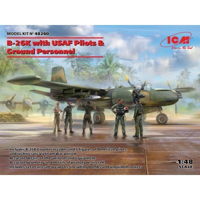 ICM A 26C 15 Invader w/ pilots & ground personnel 48288 1:48