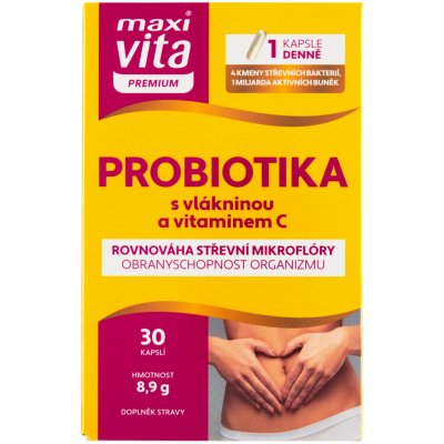 Maxi Vita Prem Probiot+vitC 30 kapslí – Hledejceny.cz