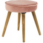 Kondela Taburet, růžová Velvet látka / hnědá, SAIDA – Sleviste.cz