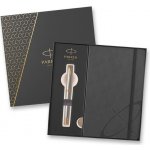 Parker Sonnet Stainless Steel GT kuličkové pero dárková sada se zápisníkem 1502/5291510 – Zboží Živě