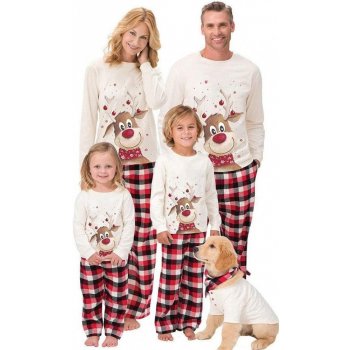 Pánské pyžamo dlouhé vánoční bílé