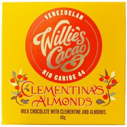 Willie's Cacao 44% mléčná čokoláda s mandarinkou a mandlemi 50 g