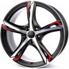 Alu kolo, lité kolo Ronal R62 7,5x18 5x108 ET50 matt black red rim red