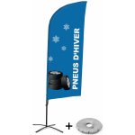 Jansen Display Kompletní sada reklamní vlajky ve tvaru křídla, Zimní pneumatiky, francouzština Křížová Základna, 1273 x 3030 mm – Zboží Živě