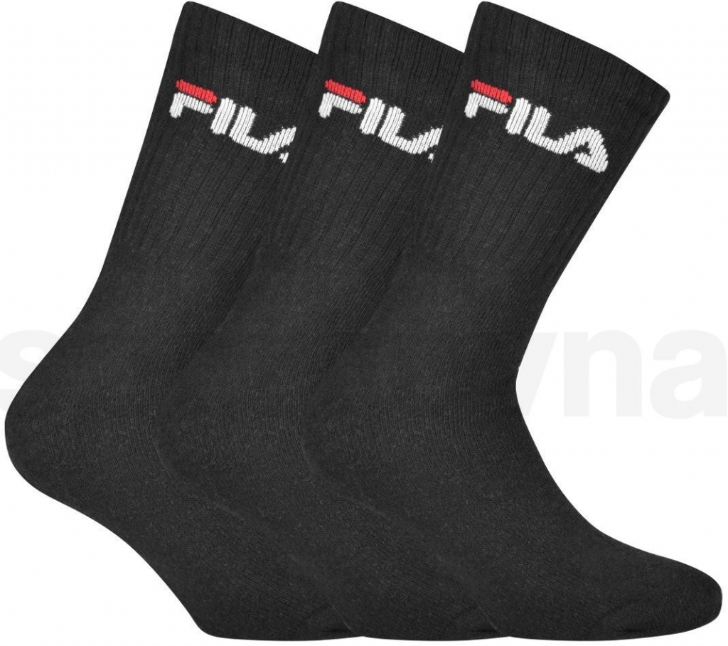 Fila 3pack tenkých vysokých ponožek černá