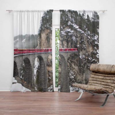 Závěsy Vlak na mostě 2: 2 ks - 140x250 cm - Sablio – Hledejceny.cz