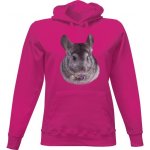 Mikina s kapucí s potiskem Činčila dámské Fuchsia – Zboží Dáma