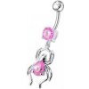 Piercing Šperky4U stříbrný piercing do pupíku pavouček BP01095-P