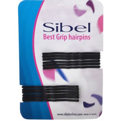 Vlnitá sponka Sibel Best Grip 5 cm černá 12ks 9600054-02 – Zboží Dáma