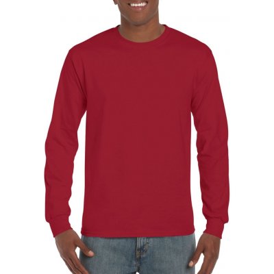 Gildan Silnější triko s dlouhými rukávy ULTRA kardinální červená – Zboží Mobilmania