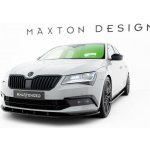 Maxton Design spoiler pod přední nárazník ver.3 pro Škoda Superb Mk3, černý lesklý plast ABS