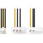NEDIS Interní napájecí kabel | 2x Molex Zástrčka - PCI Express Zásuvka | 0,15 m | Různé – Hledejceny.cz