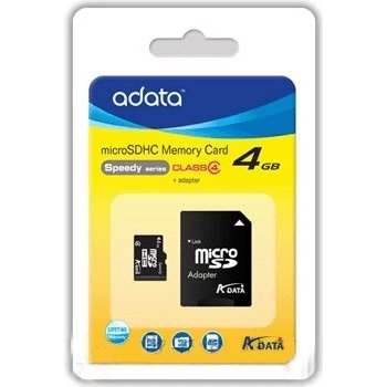 ADATA microSDHC 4 GB Class 4 AUSDH4GCL4-RA1