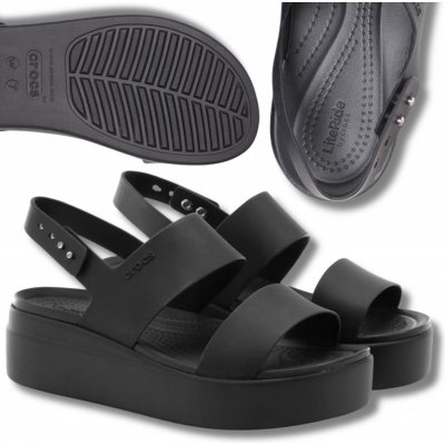 Crocs Sandály Brooklyn Low Wedge W 206453 Černá – Zboží Dáma