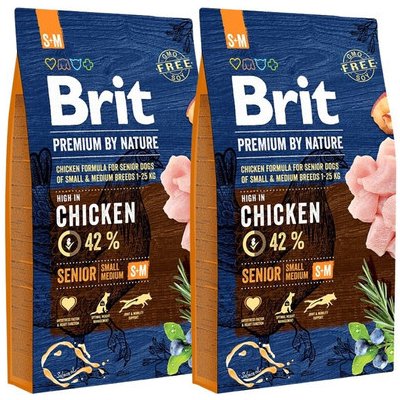 Brit Premium By Nature Senior Small Medium S/M 2 x 8 kg – Hledejceny.cz