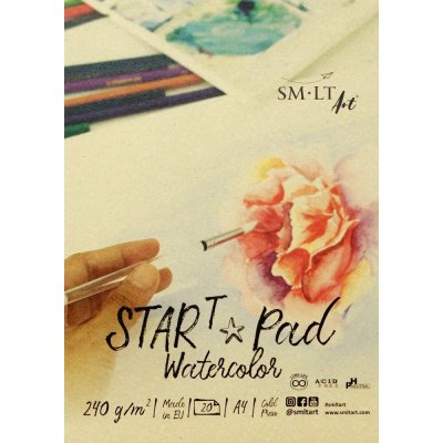 SM.LT Akvarelový papír v bloku - SM•LT STAR T Pad Watercolor A4, 240g, 20 listů – Zboží Dáma