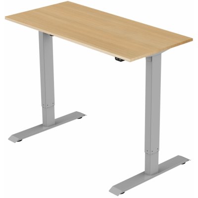 DELSO Elektrický výškově nastavitelný stůl ADJUSTER - 140 cm, 70 cm, Šedá, Dub Vicenza – Zboží Mobilmania