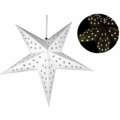 Nexos 32546 Vánoční dekorace hvězda s časovačem 60 cm 10 LED bílá – Hledejceny.cz