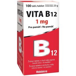 Vita-B12 1 mg žvýkací 100 tablet s příchutí Máty