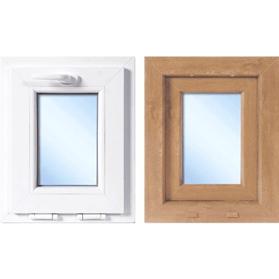 OknaDvereNaMiru.cz Plastové okno sklopné, zlatý dub / bílá, 400 x 500 mm – Hledejceny.cz