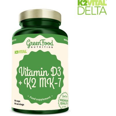 GreenFood Nutrition Vitamin K2VITAL®DELTA + Vitamin D3 90 kapslí – Hledejceny.cz