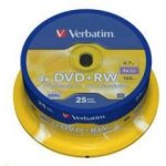 Verbatim DVD+RW 4,7GB 4x, SERL, cakebox, 25ks (43489) – Hledejceny.cz