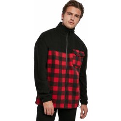 Urban Classics Patterned Polar Fleece Zip/TB3802 Black/Red Check