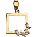 Zlaton Přívěsek žluté zlato čtverec se zirkony 000291408240 – Zboží Mobilmania