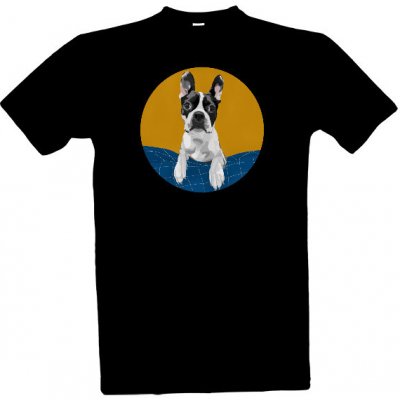 Tričko s potiskem tričko Boston Terrier pánské pánské Černá černé