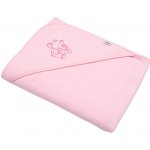 New Baby froté osuška s výšivkou a kapucí 100x100 cm Růžová + slon – Zboží Dáma