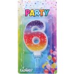 Wiky Párty svíčka číslo 6 Duha – Zboží Dáma