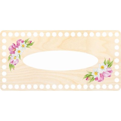 Dřevěný svět online Víko na kapesníky 24 x 12 cm Narcis a tulipán – Zboží Dáma Dřevěný svět online Víko na kapesníky 24 x 12 cm Narcis a tulipán – Zboží Dáma