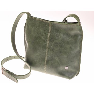 Kubát Kůže dámská zelená kožená kabelka přes rameno Fiala 51862 – Zboží Mobilmania