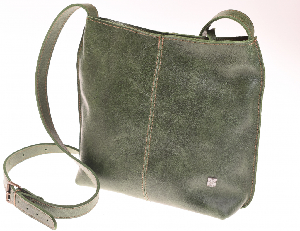 Kubát Kůže dámská zelená kožená kabelka přes rameno Fiala 51862