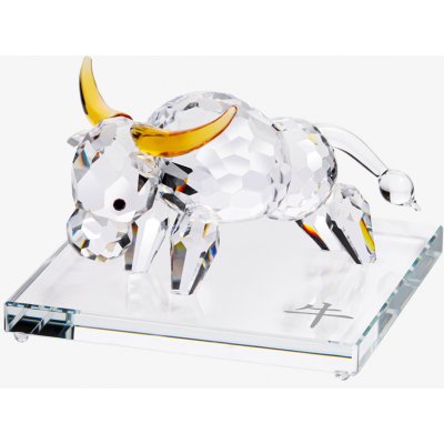 Preciosa Skleněná figurka Buvol - čínský zodiak z českého křišťálu Preciosa, topaz – Hledejceny.cz