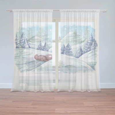 Sablio Záclony Pohádková zima: 2ks 150x250cm – Hledejceny.cz