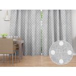 Biante Dekorační závěs Porto PRT-018 Bílé puntíky na šedém režném 130x200 cm – Sleviste.cz