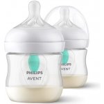 Avent láhve Natural Response průhledná dudlík s ventilem AirFree 2 ks 125 ml – Zboží Dáma