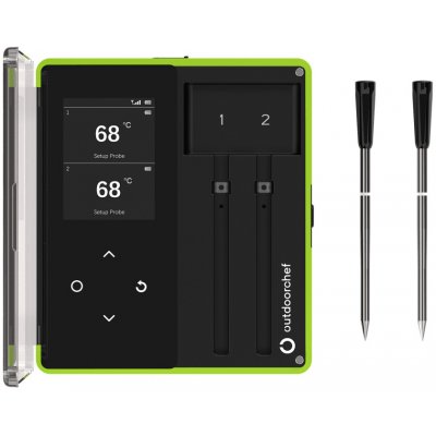 Outdoorchef Bezdrátový teploměr na maso 2sondy/Bluetooth/200m Easy Check Dual Outdoorchef – Sleviste.cz